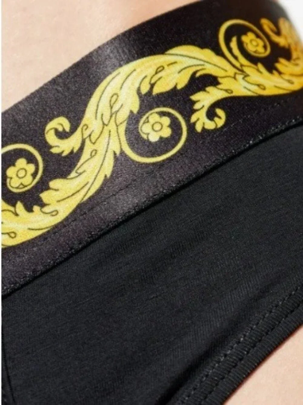 Versace Barocco Medusa Cotton Jersey Briefs Black XXL 7 NIB Authentic